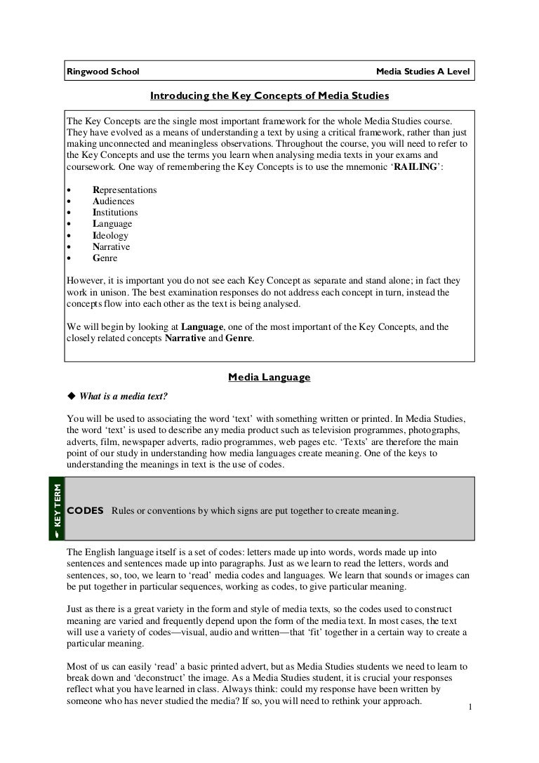 Media Institutions and Audiences: Key Concepts in Media Studies